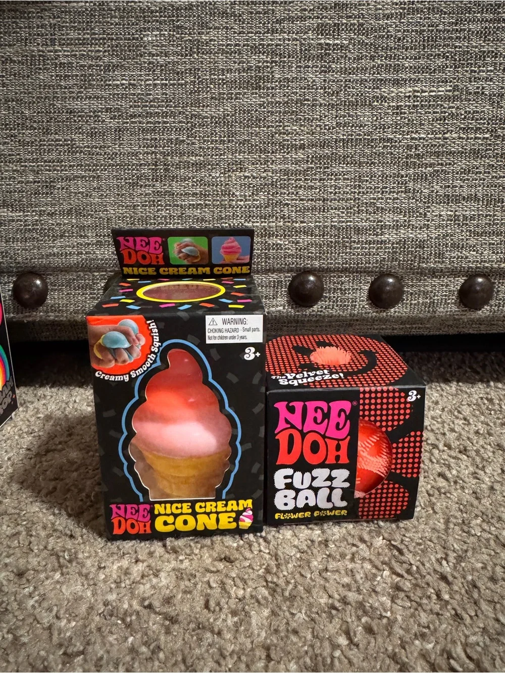 Nice Cream Cone & Fuzz Ball Toy Set - Orange